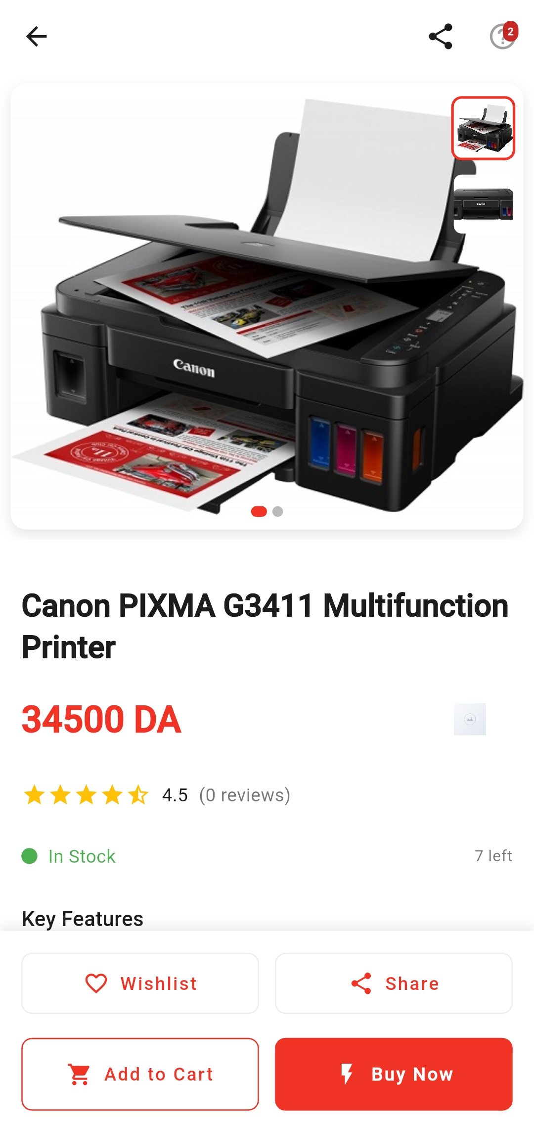 Application DZmarket - Détail produit